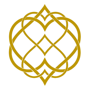 Vier Herzen verbunden zu einem Symbol und dennoch jedes für sich stehend