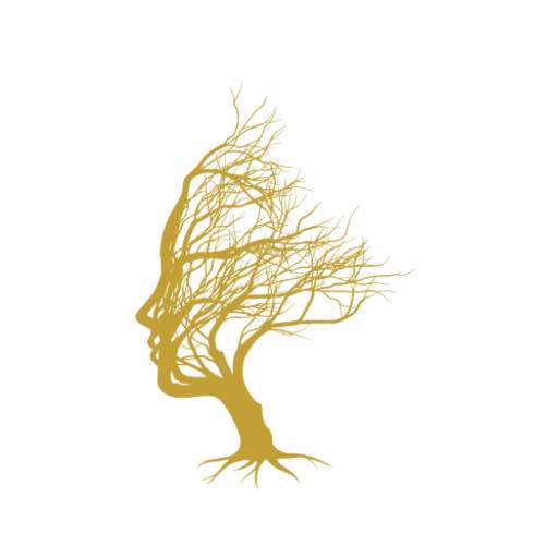 Ein Gesicht das sich in einen Baum wandelt als Symbol für Psychologie